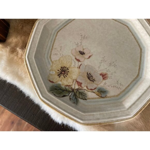 Two‎ Firenze 902 Mikasa Dinner Plate Avante Ivory pink yellow flowers retro 80s - Picture 9 of 9